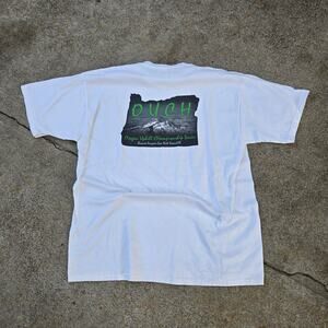 Vtg OUCH Oregon Uphill CHampionships Anyone Can Ride Downhill MTB Bike TShirt XL
